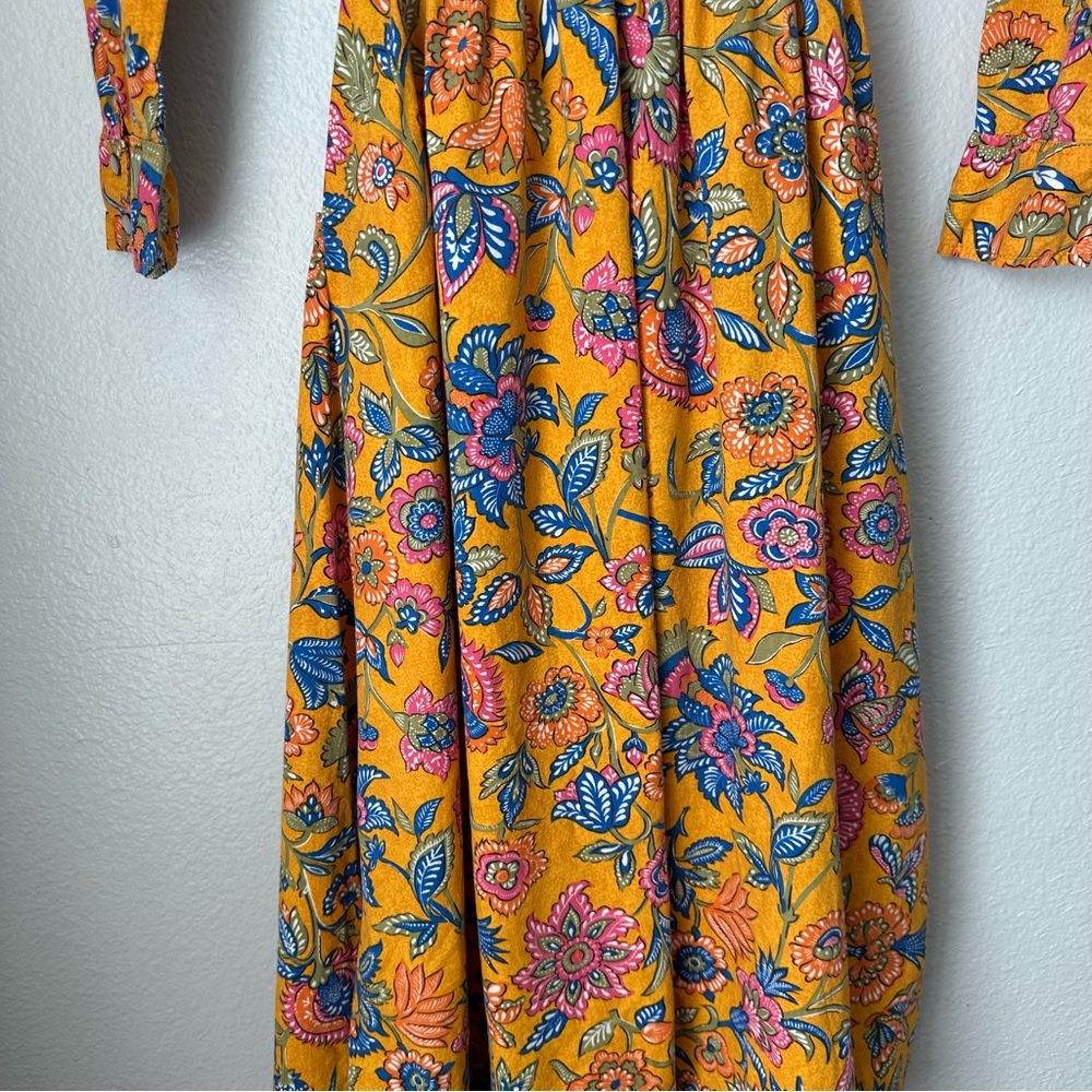 House of Harlow 1960 Cheyna Orange Floral Dress Front Tie open front midi XS - Picture 14 of 16